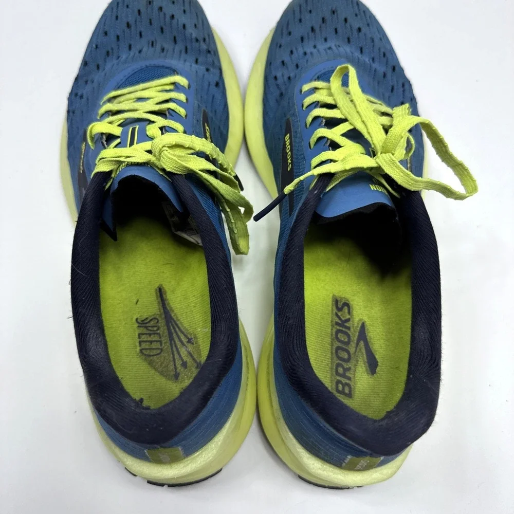 Brooks Shoes Men US 9.5 Hyperion Tempo Blue Nightlife Yellow 1103391D491